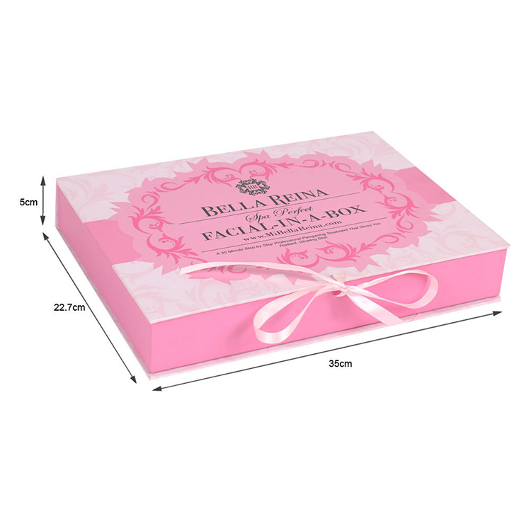 Skincare Packaging Pink Rigid Cardboard Flip Lid Book Shaped Gift Box