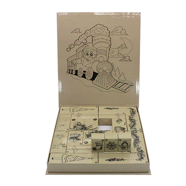 Customised Printed Luxury Christmas Eve Child Gift Packaging Craft Cardboard Flip Lid Gift Box