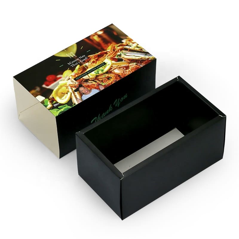 Customised Printed Luxury Biodegradable Sushi Takeaway Packaging Cardboard Sliding Drawer Box