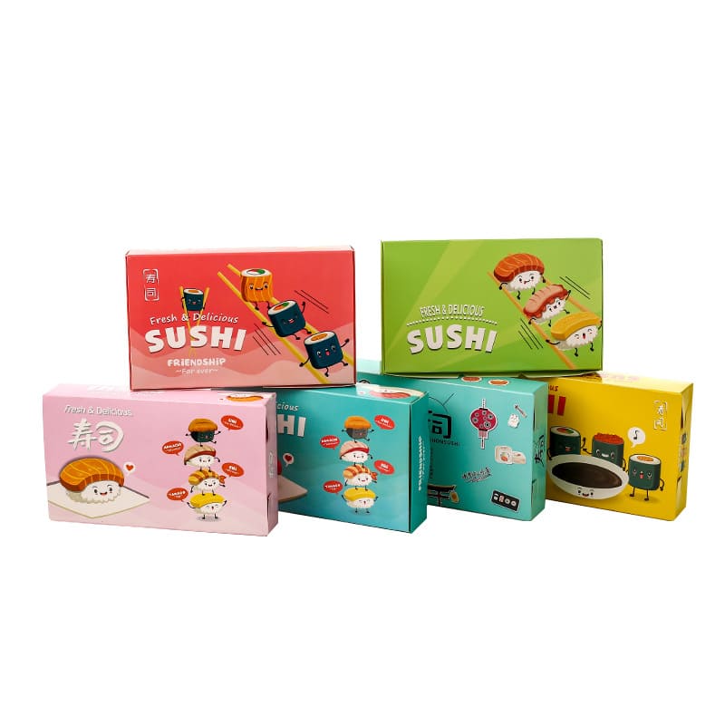 Custom Wholesale Eco Friendly Biodegradable Sushi Packaging Retail Flip Lid Box
