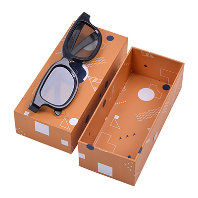 Custom Full Size Sunglasses Packaging Rigid Cardboard Two Piece Boxes For Leo Sunglasses