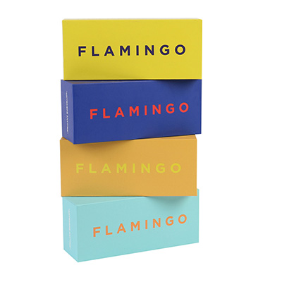 Custom Printed Full Color Rigid Cardboard Two Pieces Flamingo Sunglasses Packaging Shoulder Boxes