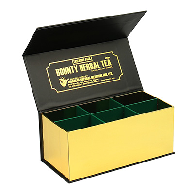 Bounty Herbal Tea Gift Packaging Custom Hard Paper Flip Lid Magnetic Tea Box