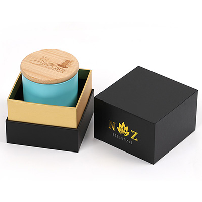 Custom Wholesale Luxury Black Special Flip Lid Rigid Cardboard Candle Packaging Wax Melt Gift Boxes