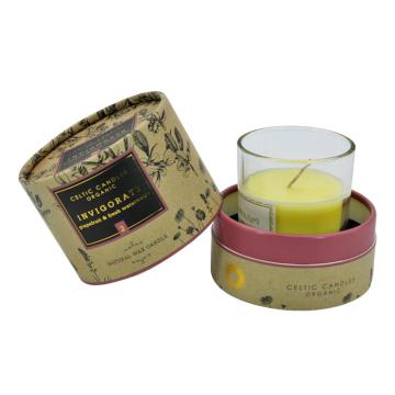 Eco-friendly Soy Wax Scented Candle Glass Jar Cylinder Paper Tube