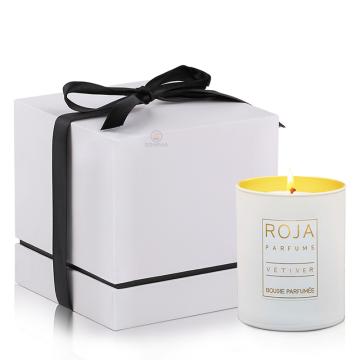 Premium Square Rigid Scented candle Jar Box With Ribbon