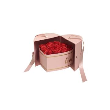 Wholesale Custom Full Color Printing Surprise Heart-shaped Product Packaging Gift Flower Box